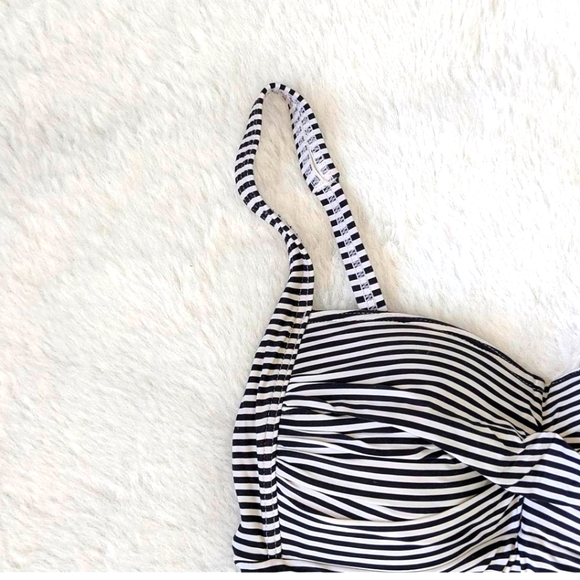 White & Black Striped Bikini - Picture 1 of 2